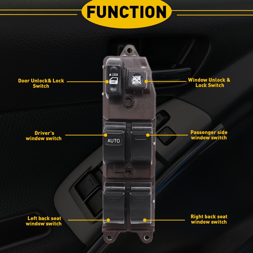 For 03-2008 TOYOTA MATRIX DRIVER MASTER POWER WINDOW SWITCH CONTROL + BEZEL SET