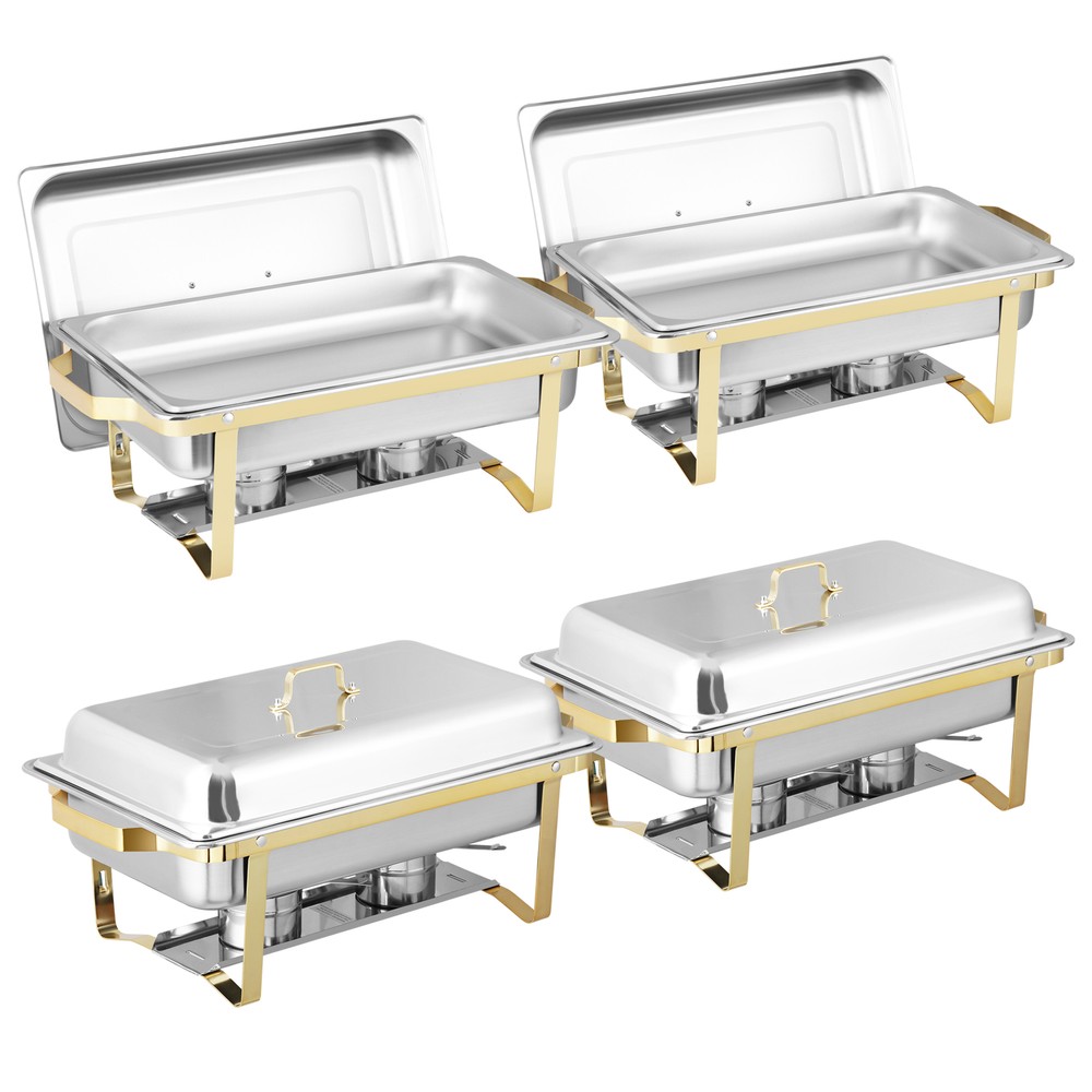 8 Pack Chafing Dishes Buffet Set 8 Qt Rectangular Chafer and Buffet Warmer Set