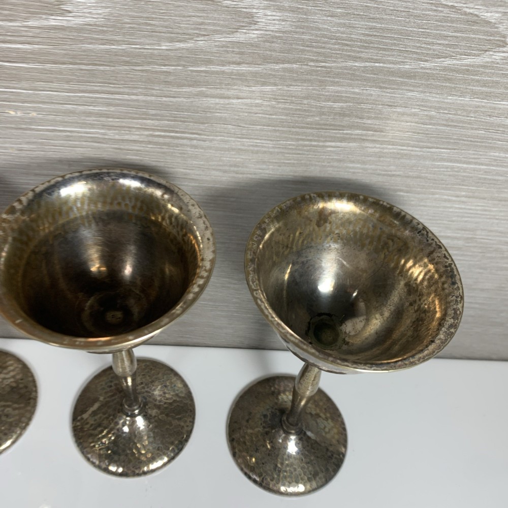 Silvercraft - EPNS - Wine Goblets - FOUR - 6” tall