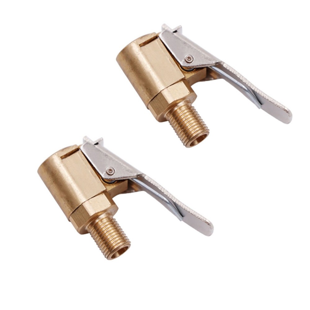 2Pcs Tire Inflatable Straight Copper Open Flow Air Chuck Auto Accessories