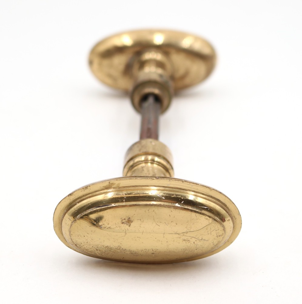 Pair of Reclaimed Cast Brass Oval Entry Door Knobs