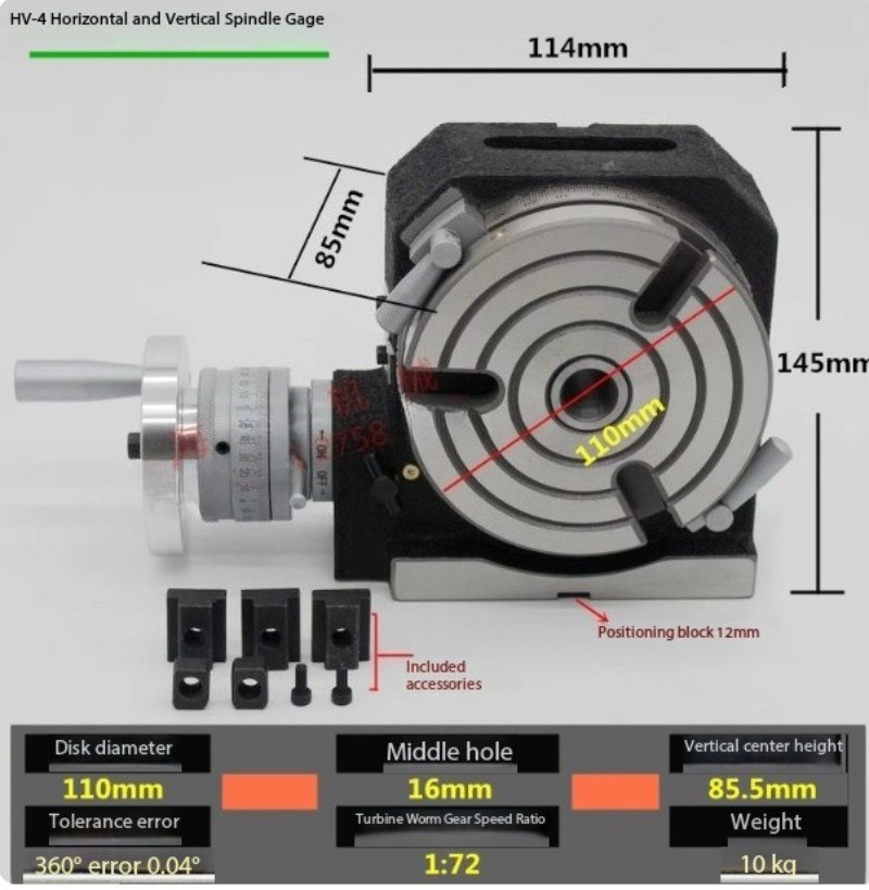 High Precision Vertical and Horizontal Dual-use Dividing Disc Dividing Head
