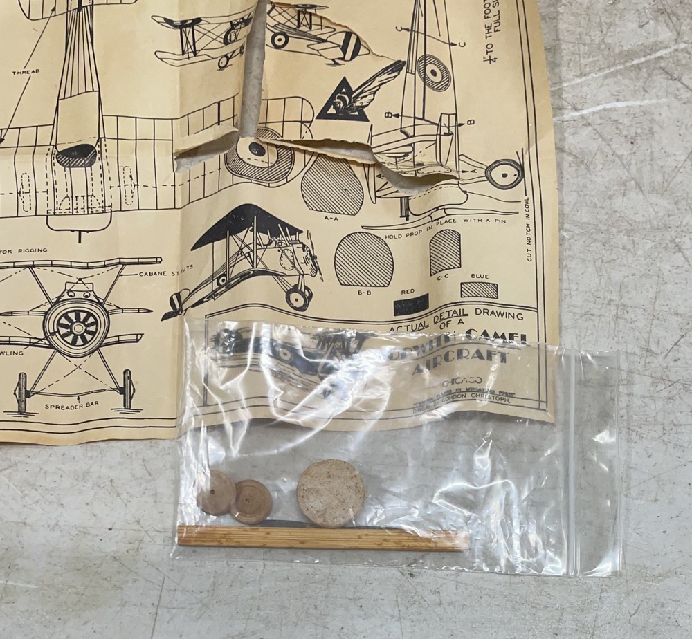 Vintage solid wood airplane kit Sopwith Camel