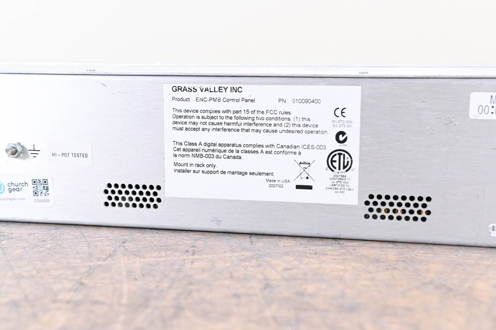Grass Valley ENC-PMB Control Panel CG00559