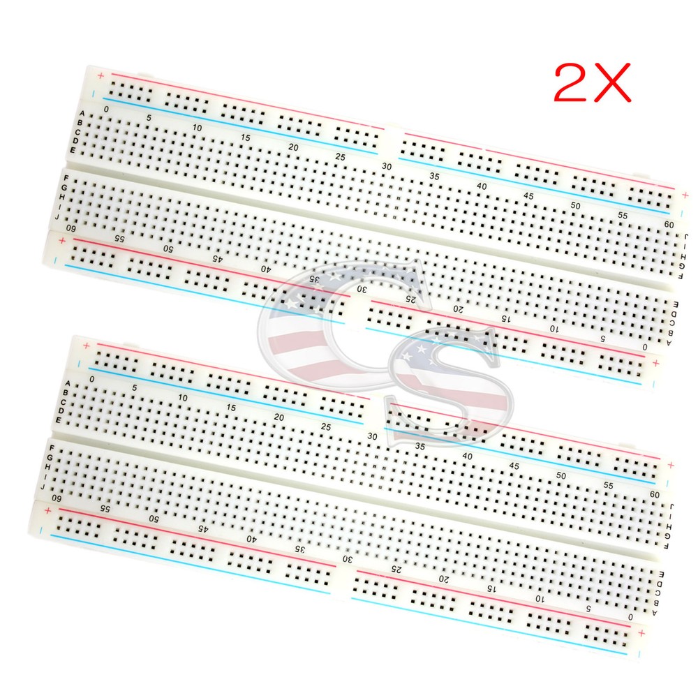 2X MB-102 830 Point Prototype PCB Solderless Breadboard Protoboard