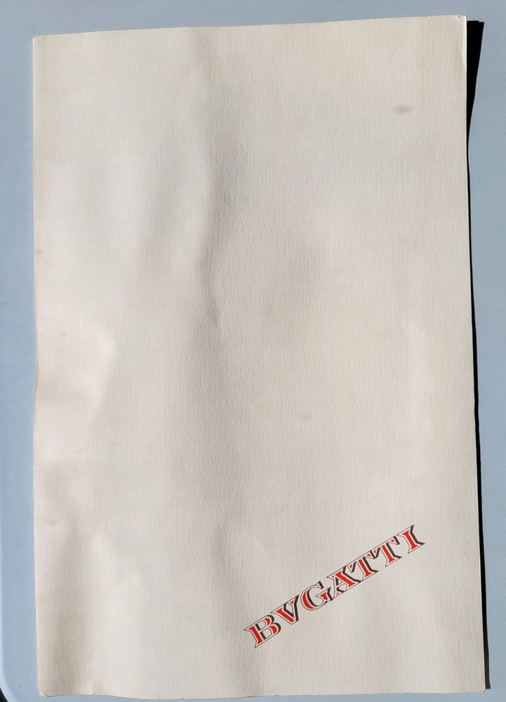 1970s Bugatti Menu Vintage Original