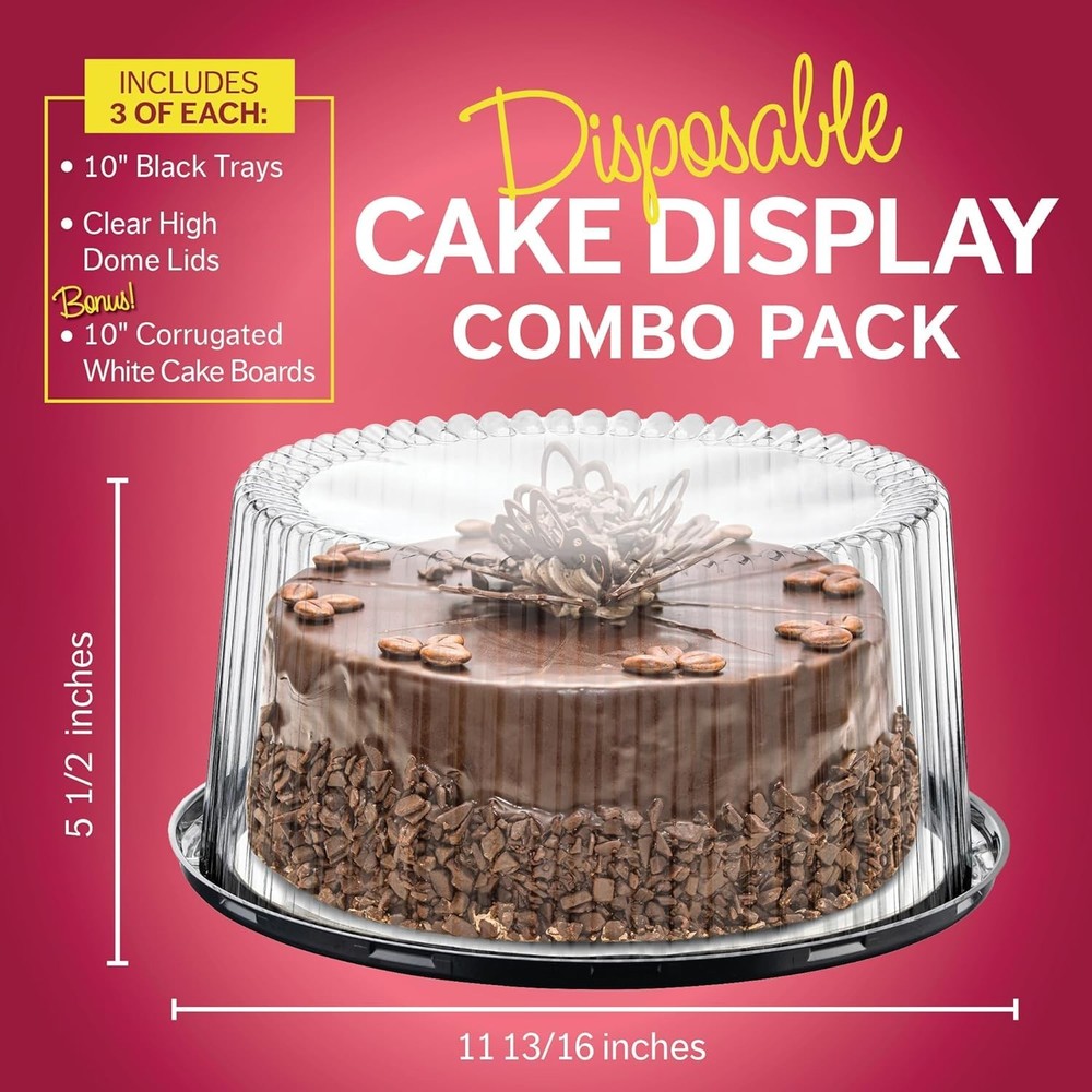 High-Dome Disposable Cake Boxes for 2-3 Layer Cakes - Durable Transport Solution