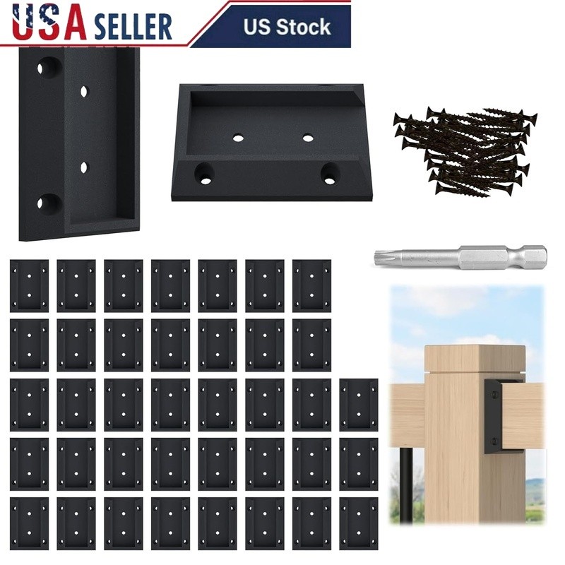 Sturdy Deck Railing Bracket Kit 40pcs Nylon Connectors Screws Torx Driver Bit US