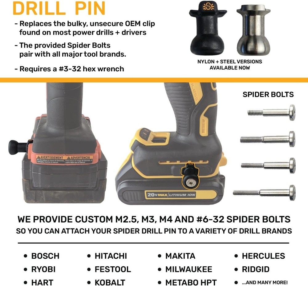 Spider Tool Holster - Pro + 1 Grip + 1 Drill Pin