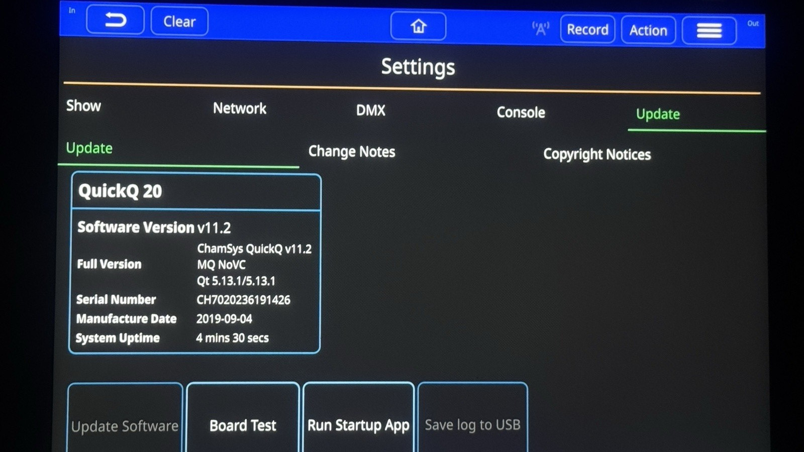 ChamSys QuickQ 20 DMX Lighting Console Flight Case WiFi HDMI Out RDM sACN MIDI