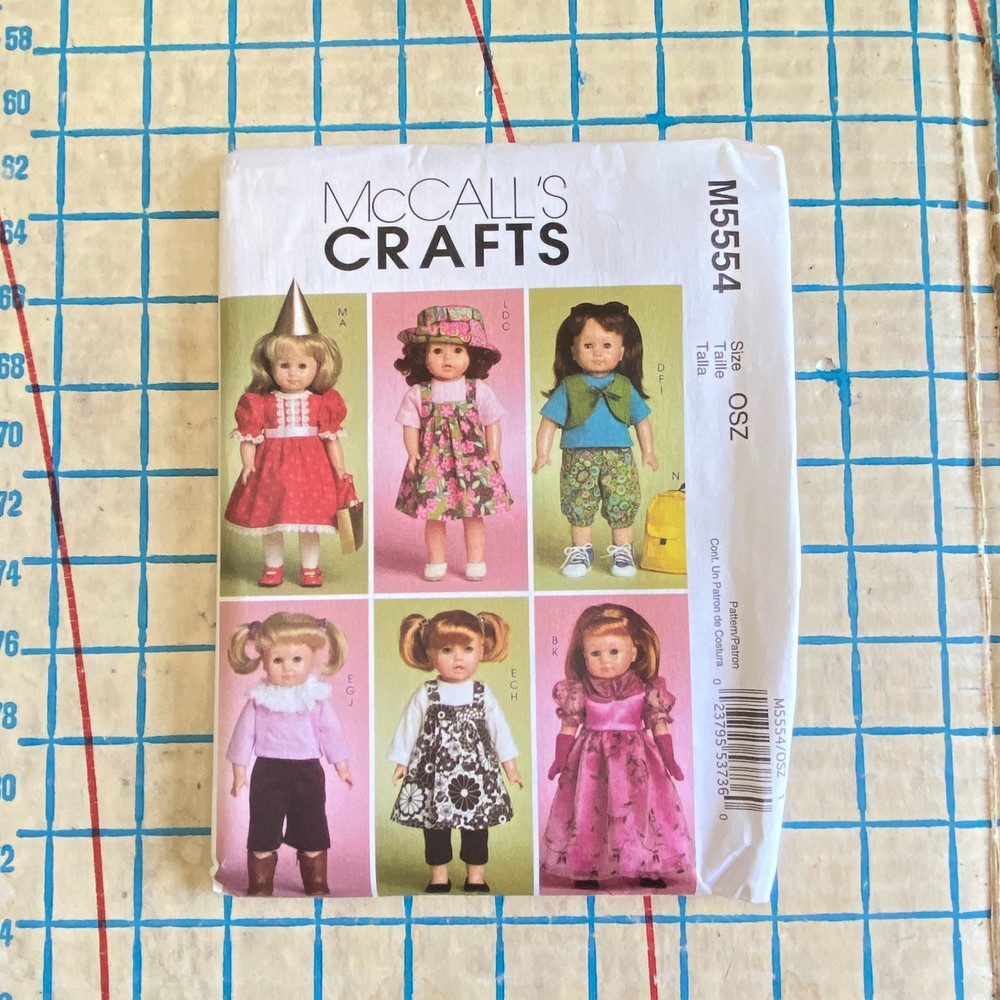 Uncut Pattern Clothing Pattern for 18" Doll McCalls M5554