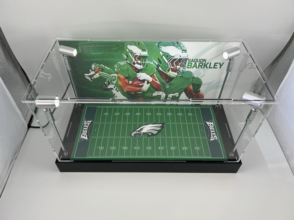 Saquon Barkley - Eagles - Custom 2-3 Card PSA Display Case W/ LED Lights