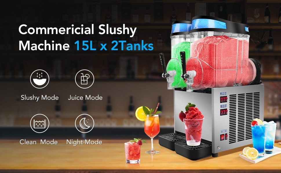 30L Commercial Slushie Machine, Frozen Drink Margarita Machine for Bar Home Part