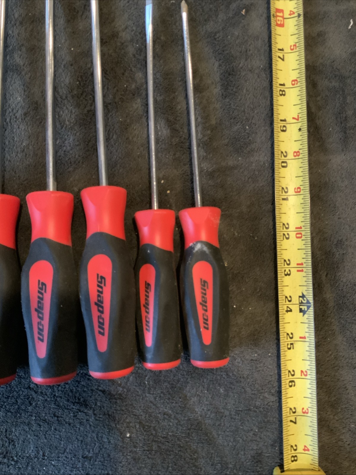 Snap-on 8pc Long Screwdrivers Set Red Used Hand Tools