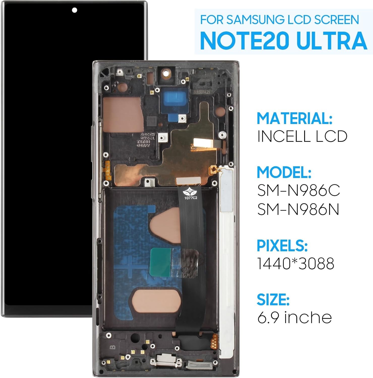 For Samsung Galaxy Note 20 Ultra LCD Display Touch Screen Replacement N986 N985