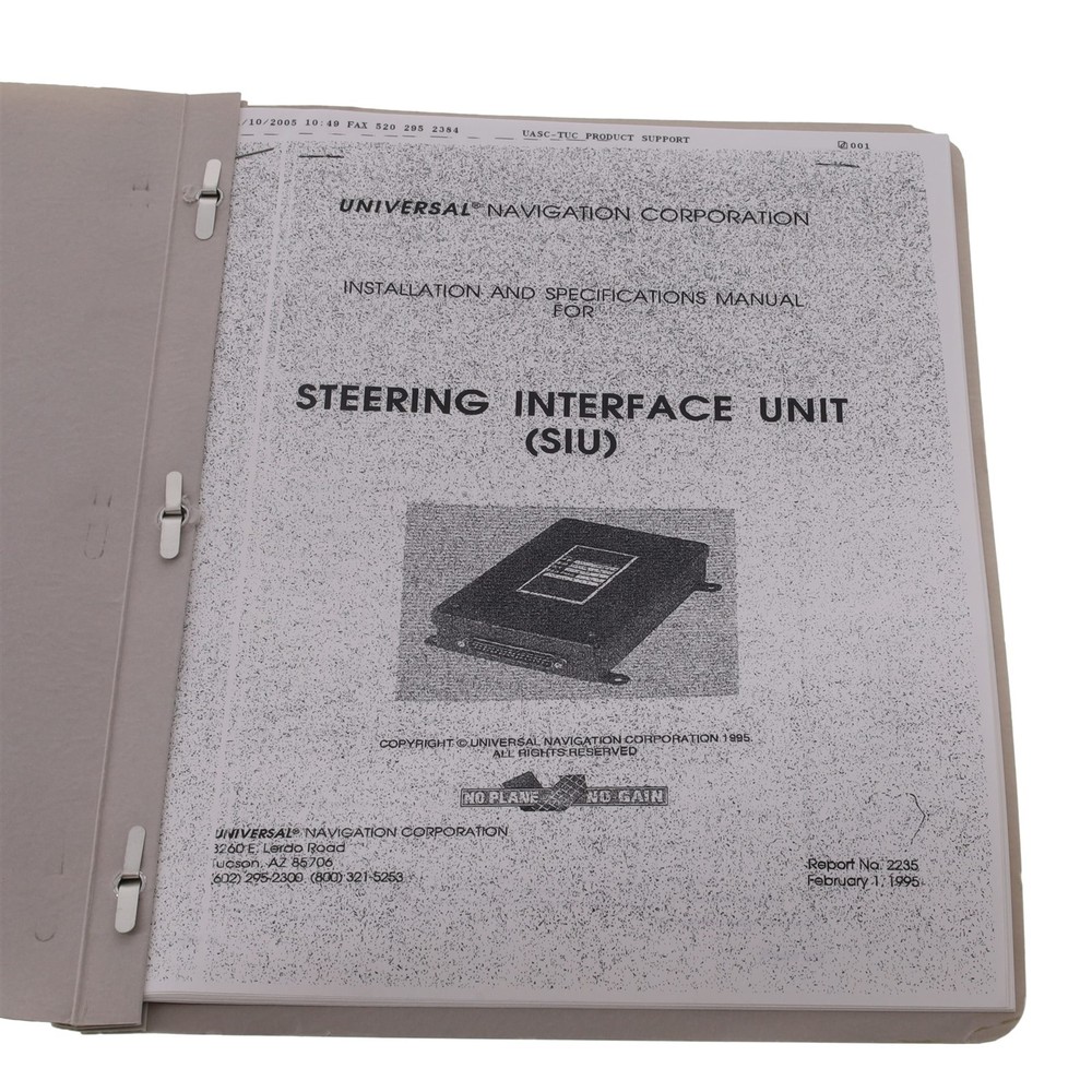 Learjet 35 Universal Nav Corp Steering Interface Unit (SIU) Installation Manual
