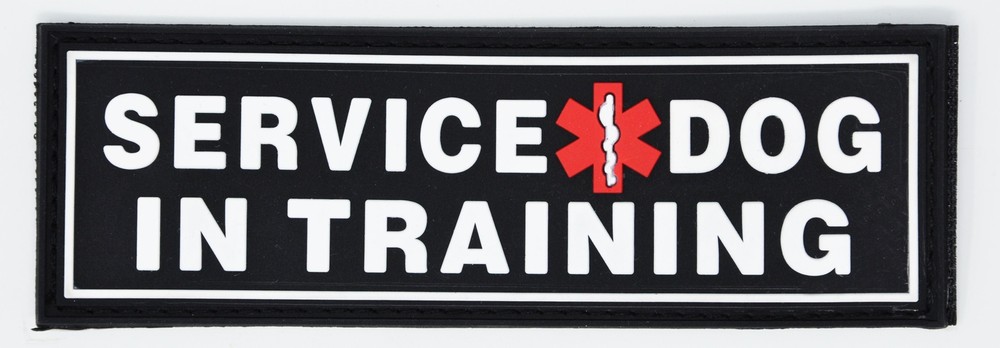 Removable 3D Rubber Patch "SERVICE DOG IN TRAINING" 2" X 6"