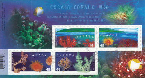 Canada 2002 Corals Souvenir Sheet, #1951b Used