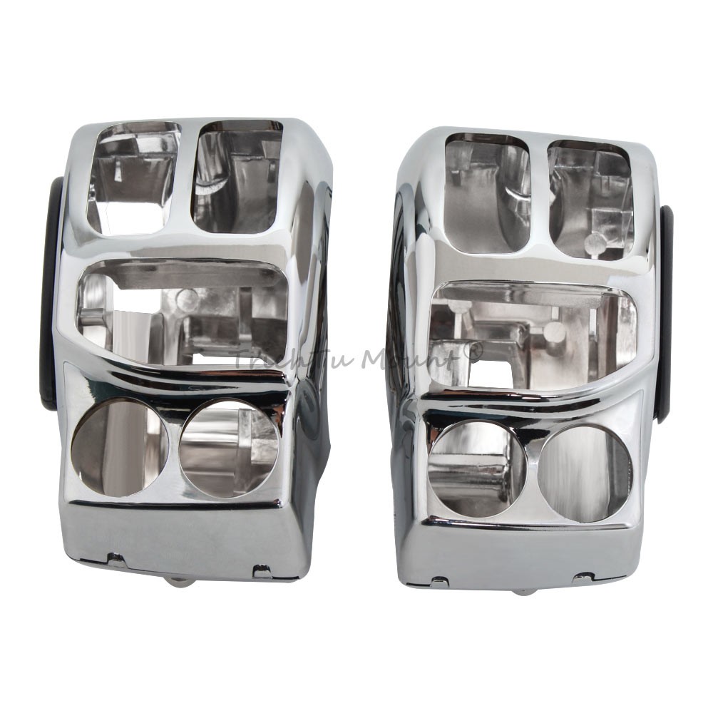 A Pair Chrome Switches Housing Cover For Harley Touring Street Glide 2014-2023