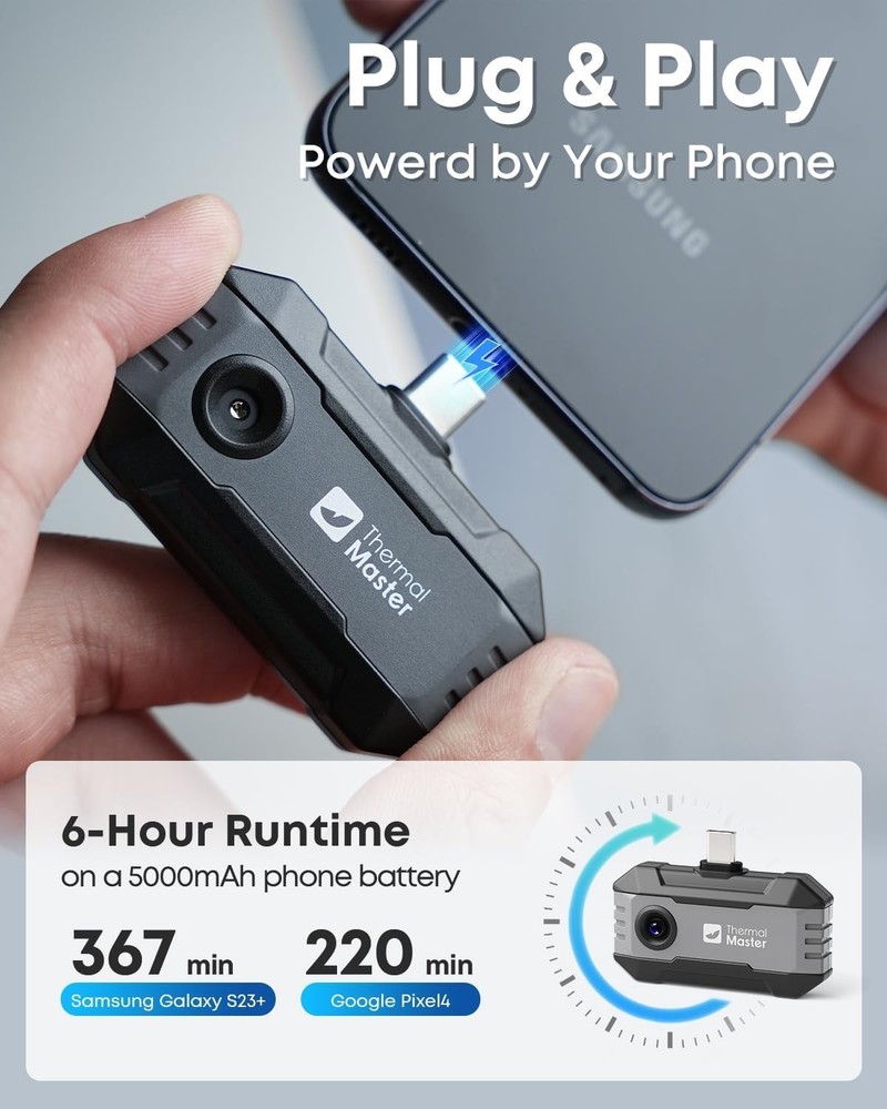 Thermal Camera for USB-C iPhone and Android, P1 Thermal Imaging Camera with 320×