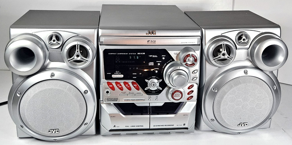 JVC Compact Component System MX-K30 Stereo Cassette Bass. Tested.