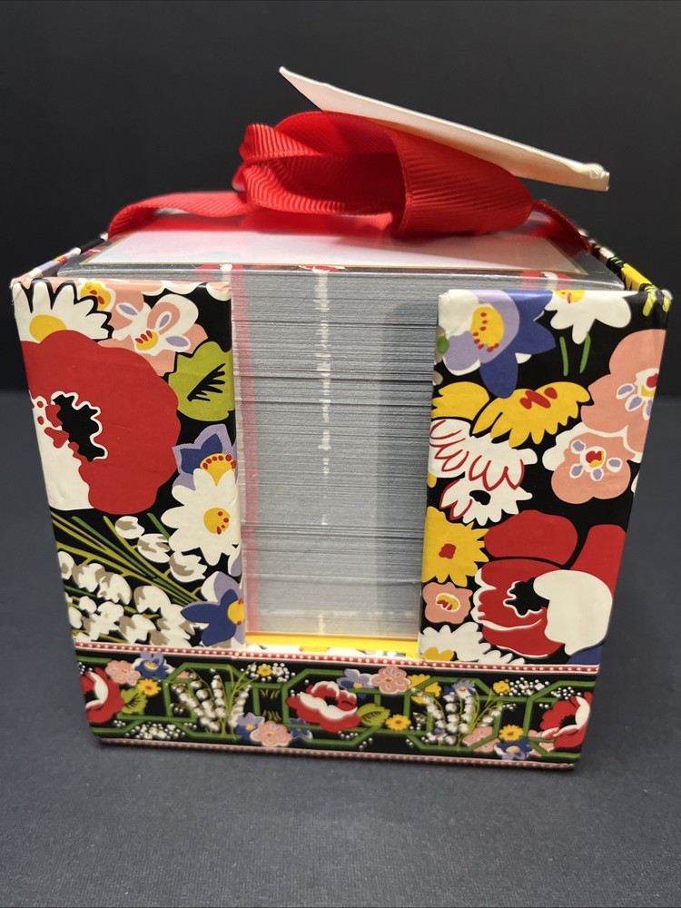 Vera Bradley NWT Take Note Cube Note Paper Poppy Fields Rare Print Notes Sealed