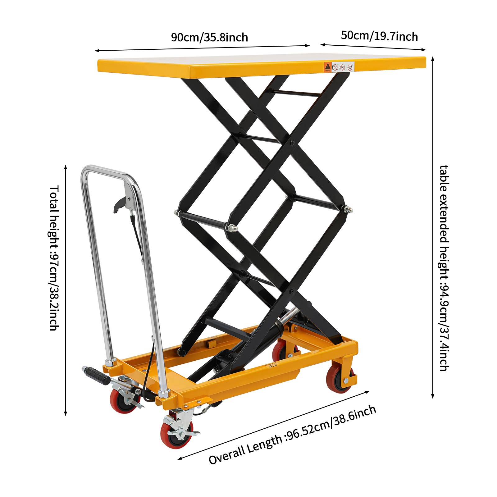 Hydraulic Material Handling Transportation Platform Lift Table 349.27kg/770lbs