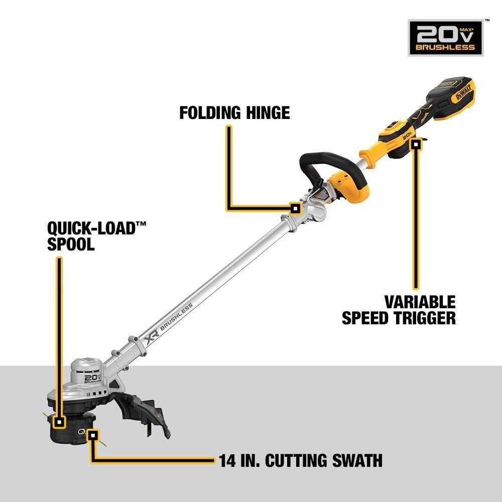 DEWALT DCST922B 20V MAX 14 inch Cordless Folding String Trimmer