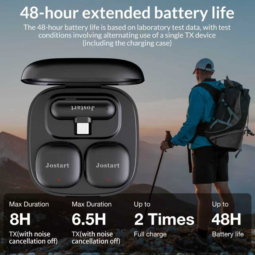 Ai Noise Cancelling Wireless Mini Microphone for iPhone & Android,Live Streaming