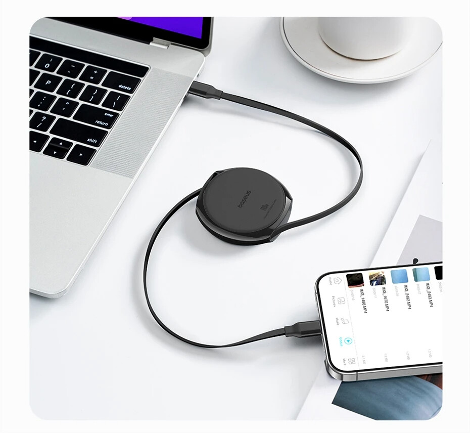 Baseus Retractable USB C Cable 100W Cable For MacBook iPad Fast Charger Cable