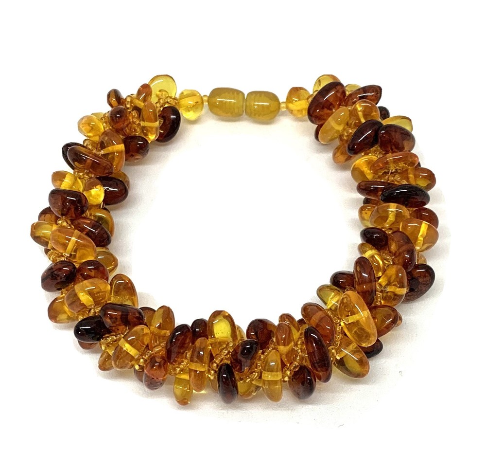 Vintage Three Tone Amber Bracelet Signed