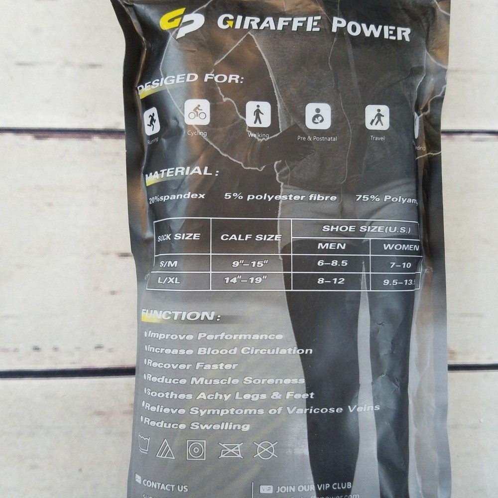 Giraffe Power Graduated Compression Socks Size L/XL 1 pair