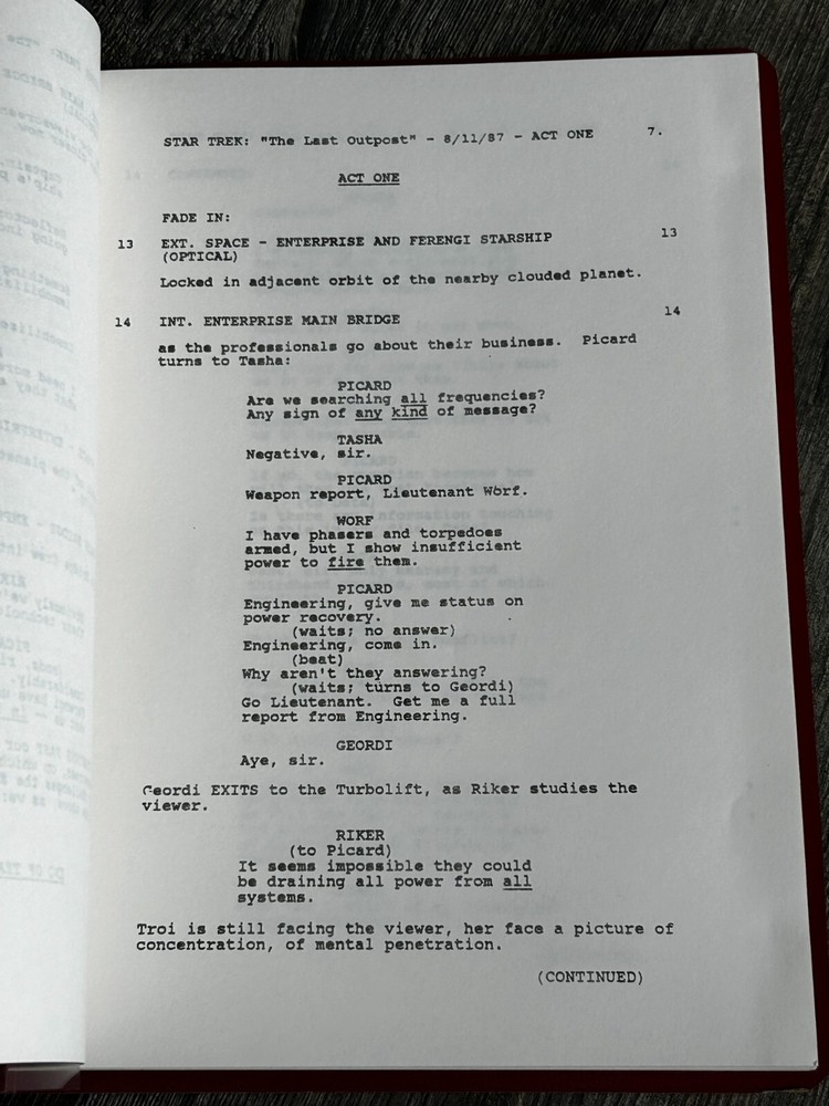 STAR TREK Script The Next Generation Last Outpost 2nd Revised Final Draft 1987
