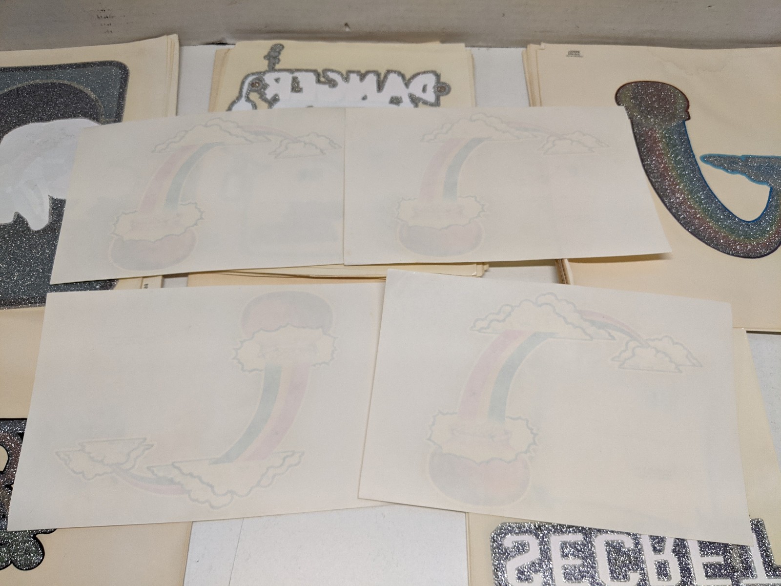 Lot of 50+ 1970s Vintage Iron On Heat Transfers, 8 different designs