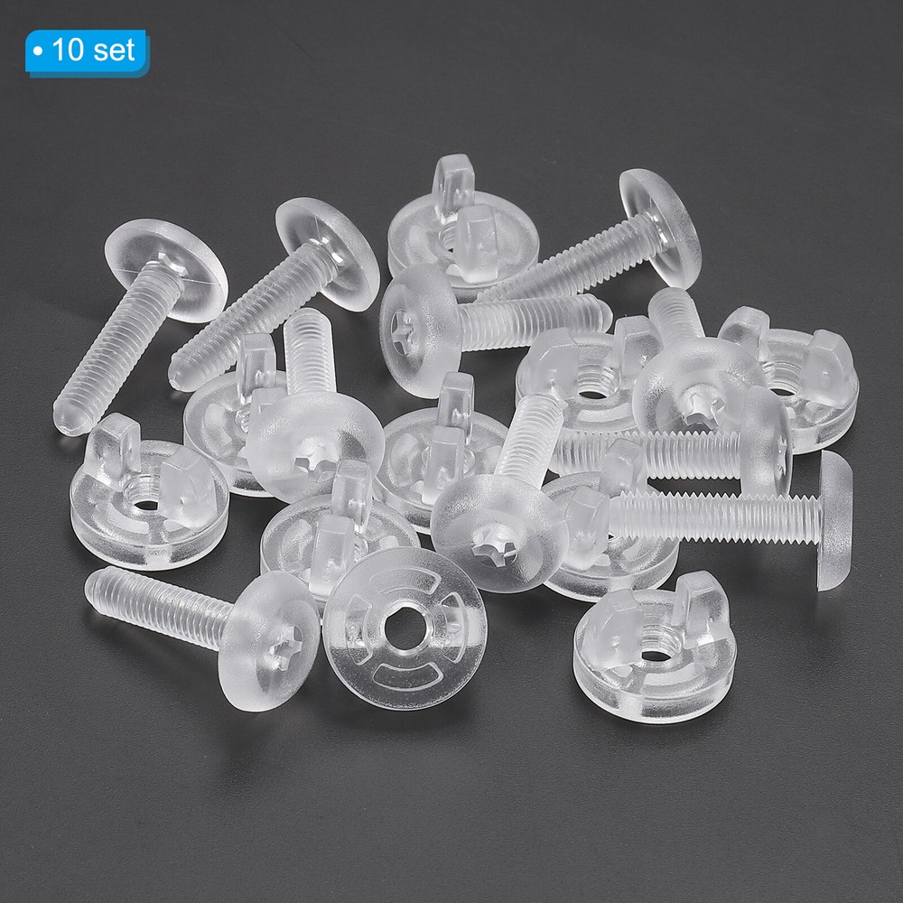 22mm Chicago Screws,10 Sets Plastic Binding Post Chicago Screw Rivets Post,Clear