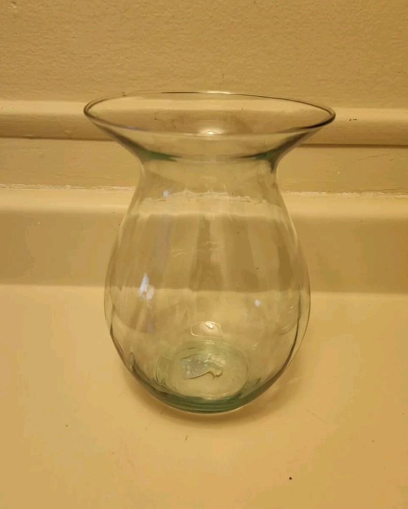 Vintage Clear Danube 8" Vase Made In Mexico
