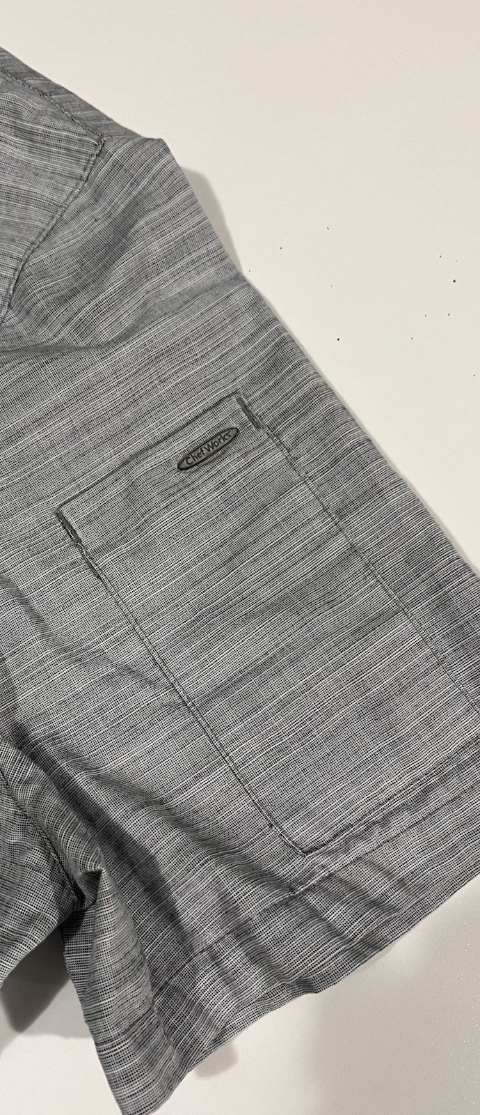 Chef Works Men's Short Sleeve Shirt Urban Collection Size M Gray Snaps