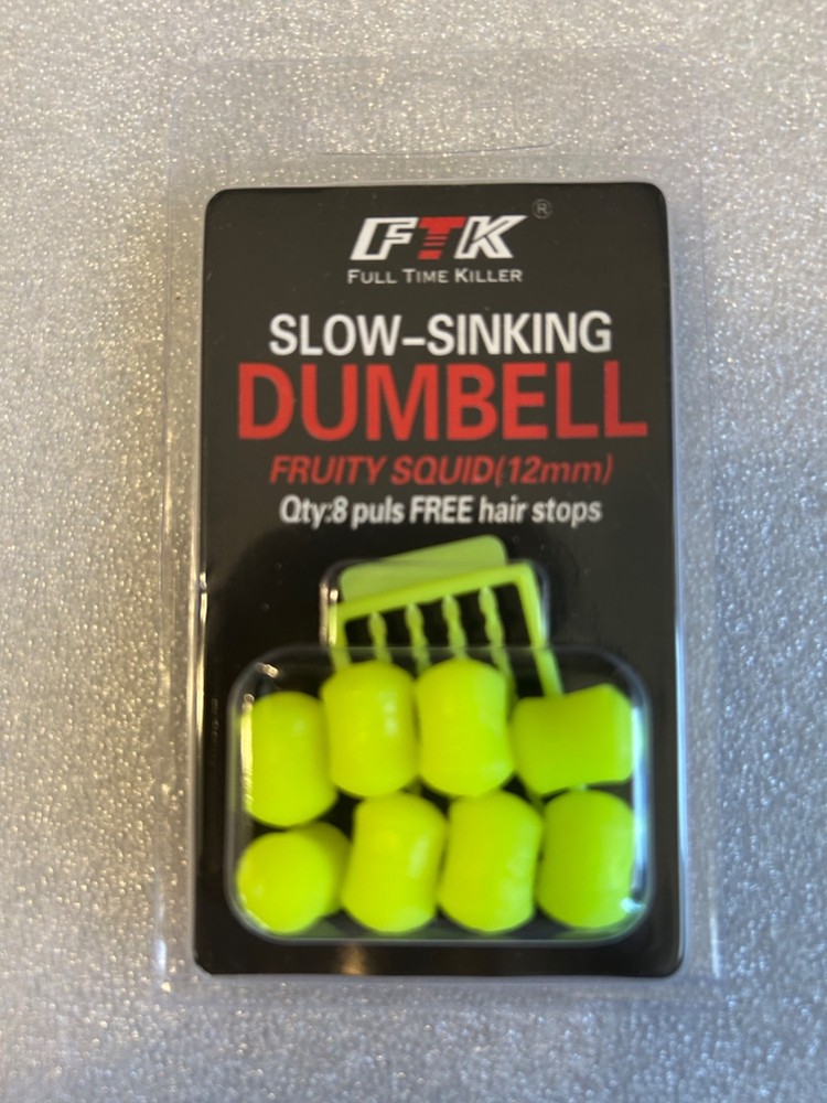 FRUITY SQUID FLAVOUR 12 Mm Slow Sinking 8pcs/pack Plastic Dumbells Baits