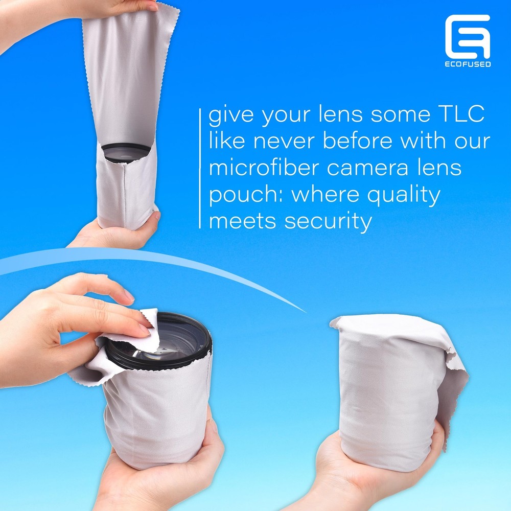 Eco-Fused Camera Lens Pouches - Microfiber Small, Medium, Large, Multicolor