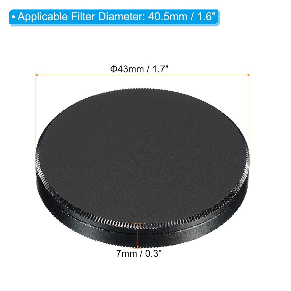2Pcs 40.5mm Lens Filter Stack Cap Aluminum Alloy Circular Filter Stacks Black