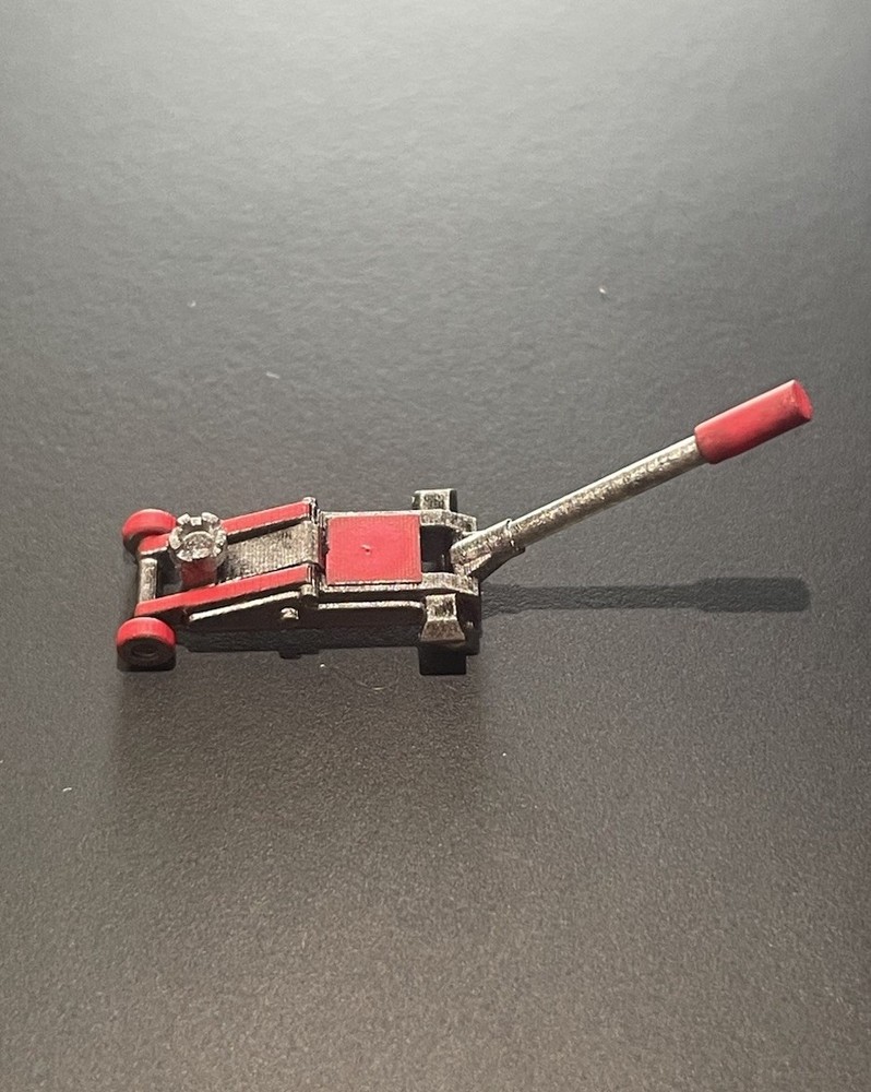 1:64 Scale Red Silver Diecast Floor Jack Accessory Toy