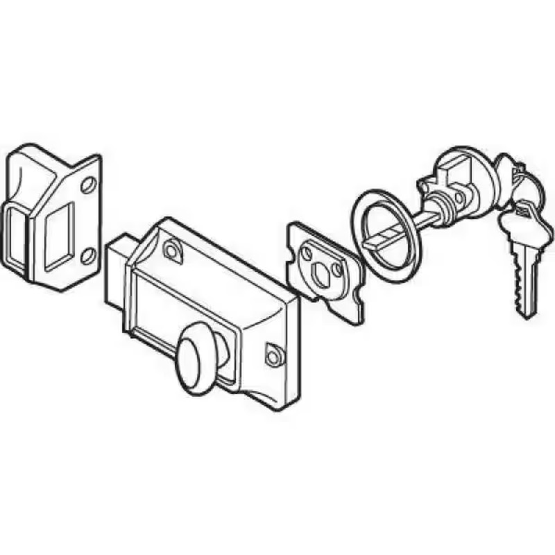Single Cylinder Rim Deadlatch, Diecast, Brass