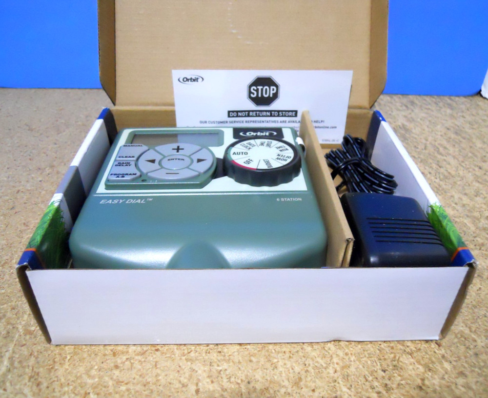 Orbit Easy Dial 6 Station Sprinkler Timer Model 57596 EasySet Logic New Open Box