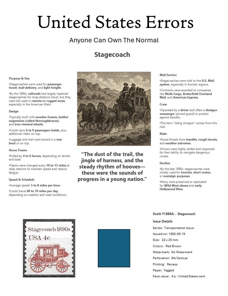 Centsational Custom Presentation Panel For Error SN 1898A - 8.5” X 11”