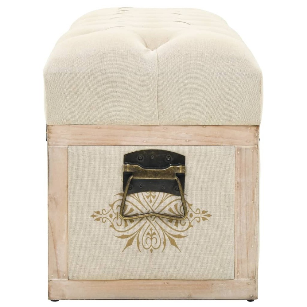 Storage Bench Storage Trunk Entryway Bench with Storage Cream Solid Wood vidaXL