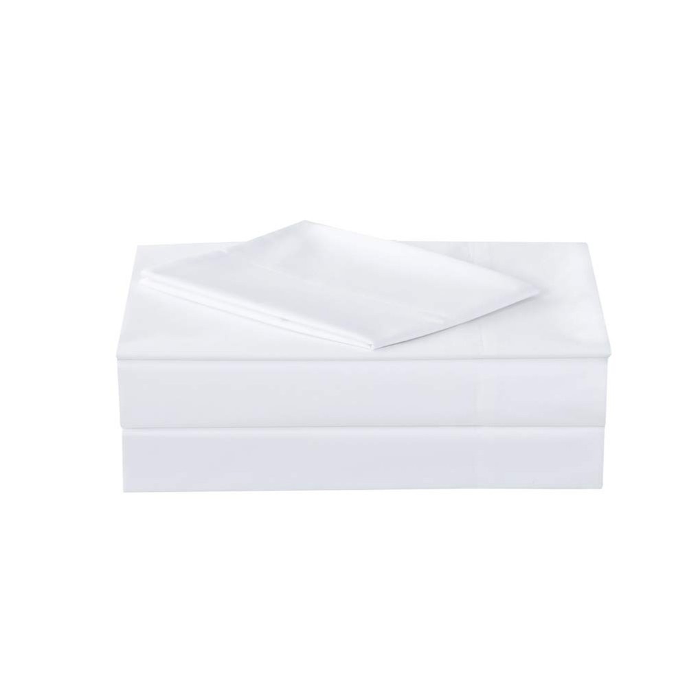 Queen Size Percale Bed Sheets, 200 Thread Count Cotton Polyester Blend Sheet ...