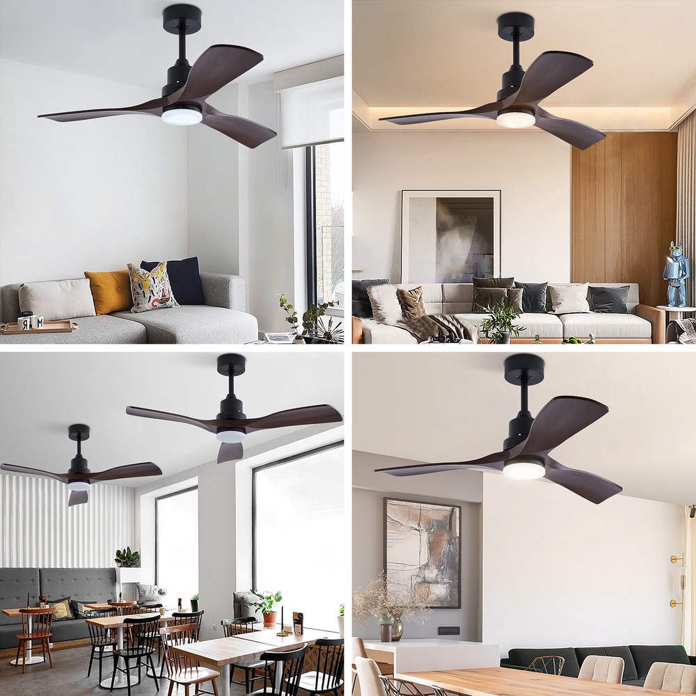 42" Flush Mount Indoor Ceiling Fan Light with Remote Control & AAA Batteries
