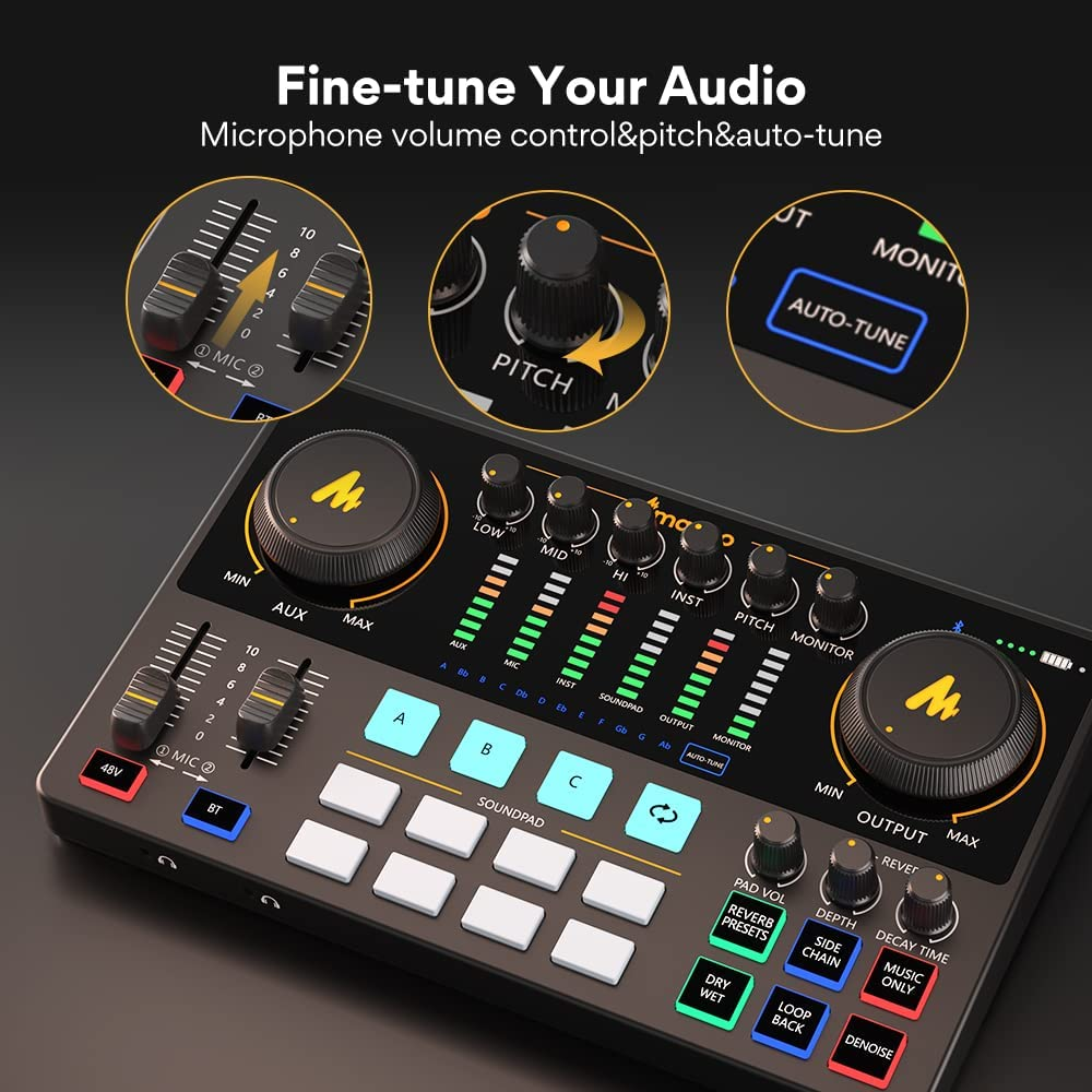 Podcast Production Studio Audio Interface for Podcast Recording, Streaming
