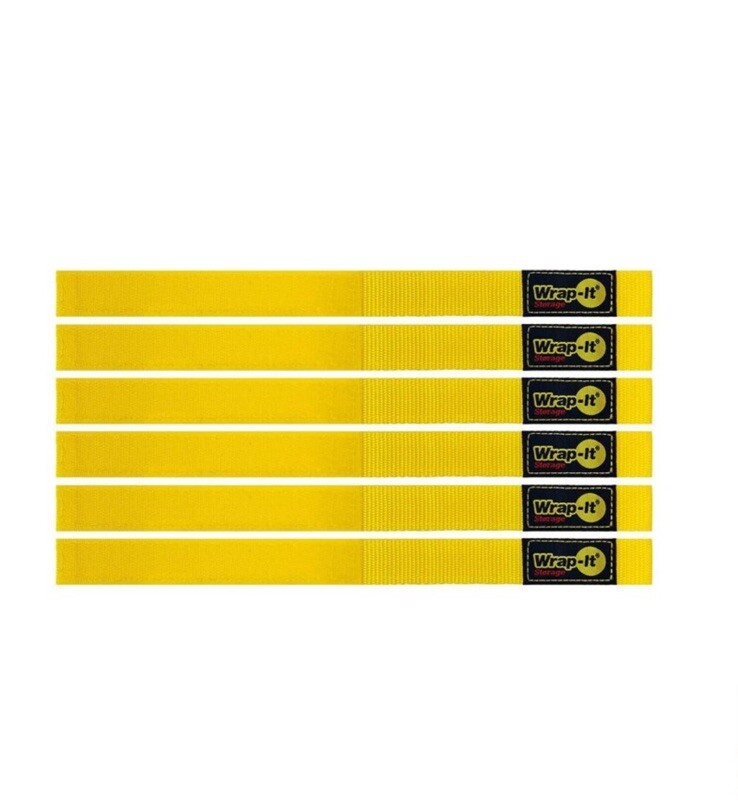 Wrap-It Storage Quick-Straps 12"x1" Waterproof Multi-Purpose Yellow 6 Pack New!
