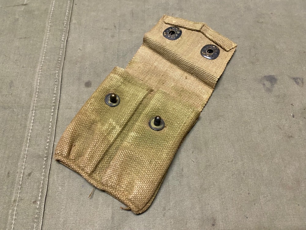 ORIGINAL WWI WWII US ARMY M1910 .45 PISTOL BELT AMMO POUCH-RUSSELL